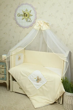 Детский комплект постельного белья в кроватку Мишка
